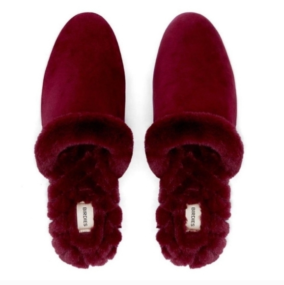 Birdies The Songbird Merlot Faux Fur Mules NIB - Picture 1 of 14
